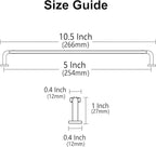 Alzassbg 6 Pack Matt Black Cabinet Handles, 10 Inch(254mm) Hole Centers Arch Modern Cabinet Pulls Kitchen Cabinets Hardware for Cabinets and Drawers AL3503MB