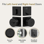 Mega Handles SUANA Entrance Combo, Door Knob and Cylinder Deadbolt and Key Combo, Heavy Duty Locking Door Knobs for Left or Right-Handed Doors – Matte Black