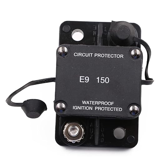 Hi-Amp 150 Amp Automotive Circuit Breaker Auto Reset No Switch Button for Boat, Car Audio, Solar System, Battery Protection 12V-32V DC IP67