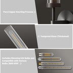 Black Wall Sconces Set of 2, Double Lights 30" Knurled Texture Indoor Wall Light Fixtures, Bathroom Vanity Light Fixtures with Clear Glass, Modern Wall Lamp for Living Room Hallway(Bulb Included)