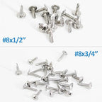 QSJ 120PCS #8 x 3/4'' Sheet Metal Screws 410 Stainless Steel Truss Head Fast Self Tapping Screws with Screwdriver Bit Silver