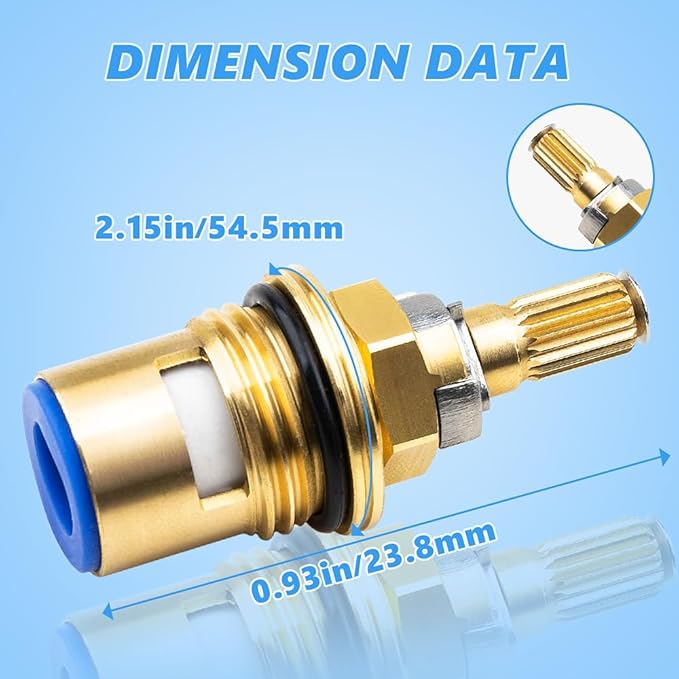 Cartridge for Kohler K-GP77005-RP & K-GP77006-RP Faucet Ceramic Valve, Hot and Cold Faucet Cartridge Replacement Parts, 2 Pack Ceramic Valve Replacement - Brass