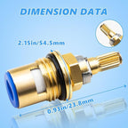 Cartridge for Kohler K-GP77005-RP & K-GP77006-RP Faucet Ceramic Valve, Hot and Cold Faucet Cartridge Replacement Parts, 2 Pack Ceramic Valve Replacement - Brass