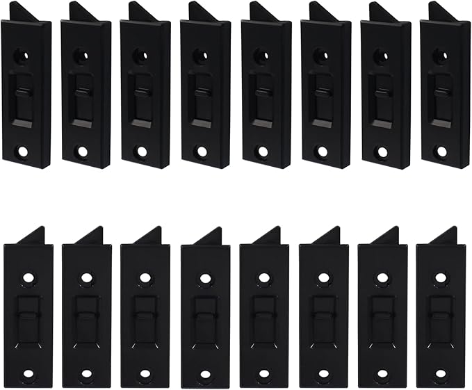 Window Latch Locks Replacement Window Parts and Hardware, Plastic Spring Loaded Sliding Window Tilt Latch for Home Window Accessories, Pack of 16 (Black)