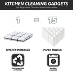 Nialnant 4PCS Cleaning Rags,100% Cotton Terry Dish Rags for Washing Dishes,Quick Drying Dish Cloths,Dish Towels for Kitchen,Black-12x12in