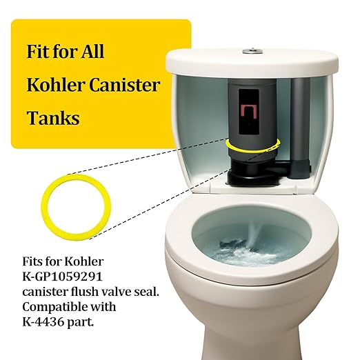 Flush Valve Seal for Kohler, 2 Pack GP1059291 Silicone Replacement for Toilets, Canister Flush Valve Toilet Tank Gasket Replacement Parts