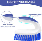 Heavy Duty Scrub Brush Pack of 2, Cleaning Brush with Comfortable Grip for Bathroom, Shower, Carpet, Sink Cleaning