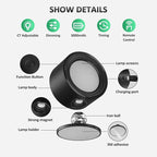 Lightbiz LED Wall Mounted Lights 3 Pcs with Remote, Wall Sconces Lamp 3000mAh Rechargeable Battery Operated, 3 Color Temperatures & Dimmable Magnetic 360° Rotation Cordless Light for Bedroom Bedside