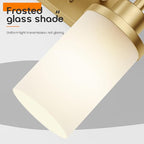 Vanity Lighting Fixtures with White Frosted Glass Shade, Double Wall Lamps for Bathroom Mirror Bedroom Living Room Washroom Porch, Gold T001GD-L2