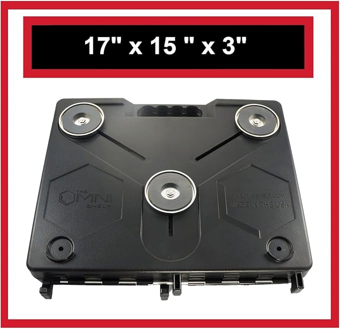 The OmniShelf Magnetic Portable Workstation + Toolbox, Computer & Laptop Stand, Multimeter Case, Utility Shelf w/ 40 lb Capacity, Hands Free Workstation Attaches to HVAC, Trucks & More (3 Count)