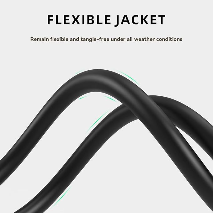 25ft Outdoor Extension Cord for Christmas Decorations - 16/3 Heavy Duty SJTW Waterproof Black Electrical Cable with 3 Prong Grounded Plug for Safety, Great for Lawn and Major Appliances