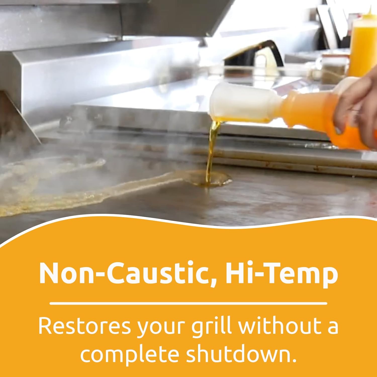 Stera Sheen - Grill Cleaner - Food Safe, Non-Caustic Formula - Restaurant & Cafe Quality Cleaner for Flat Top Grills and Griddles - Remove Tough Encrusted Grease - 32 fl oz Bottle (4 count)