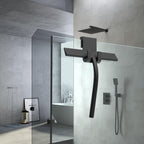 Squeegee, Matte Black 9 inch, Streak Free Cleaning, Shower Squeegee for Glass Doors, Bathroom, Shower Doors, Mirrors, Tiles and Car Windows,Silicone Squeegees,Shower Cleaner with 2 Hooks.