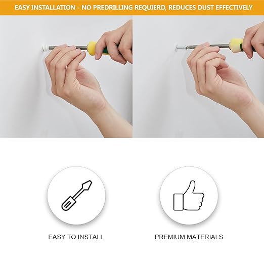 KURUI Drywall Anchors Assortment Kit for Sheetrock Concrete Brick, 350Pcs Wall Anchors and Flat Head Screws, 5 Sizes Picture Hanging Set for Bedroom/Office Wall Art Decor, House Warming Gifts New Home