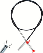 Drain Snake, Drain Clog Remover - Gutter Cleaning Tools Drain Cleaner for Toilet Sewer Shower Kitchen Bathroom Tub Clogged Drains Opener Cleaning Tool, Flexible Grabber Claw Pick Up Reacher (63 inch)