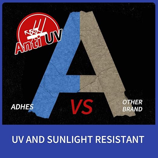 ADHES Blue Painters Tape Blue Tape Painting Tape for Walls,UV Anti,14 Days Clean Remove,1.5inch x 60yard,24Rolls