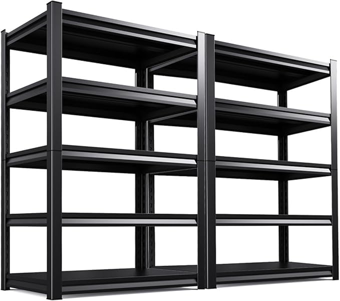 72 ”H Garage Shelving Heavy Duty, Garage Storage Shelves 2500LBS Industrial Shelving Unit, Adjustable Metal Shelving, Steel Garag Organizer, Rack Shelf for Basement, 72 ”H×36”W×16”D, 2 Pack