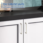 JOY DECOR Cabinet Pulls – 6-1/4 Inch Hole Center, Brushed Nickel, 5 Pack, Zinc Alloy Cabinet Handles for Drawers & Cupboard – Vintage Style Hardware for Kitchen, Bathroom, Dresser, Furniture Makeover