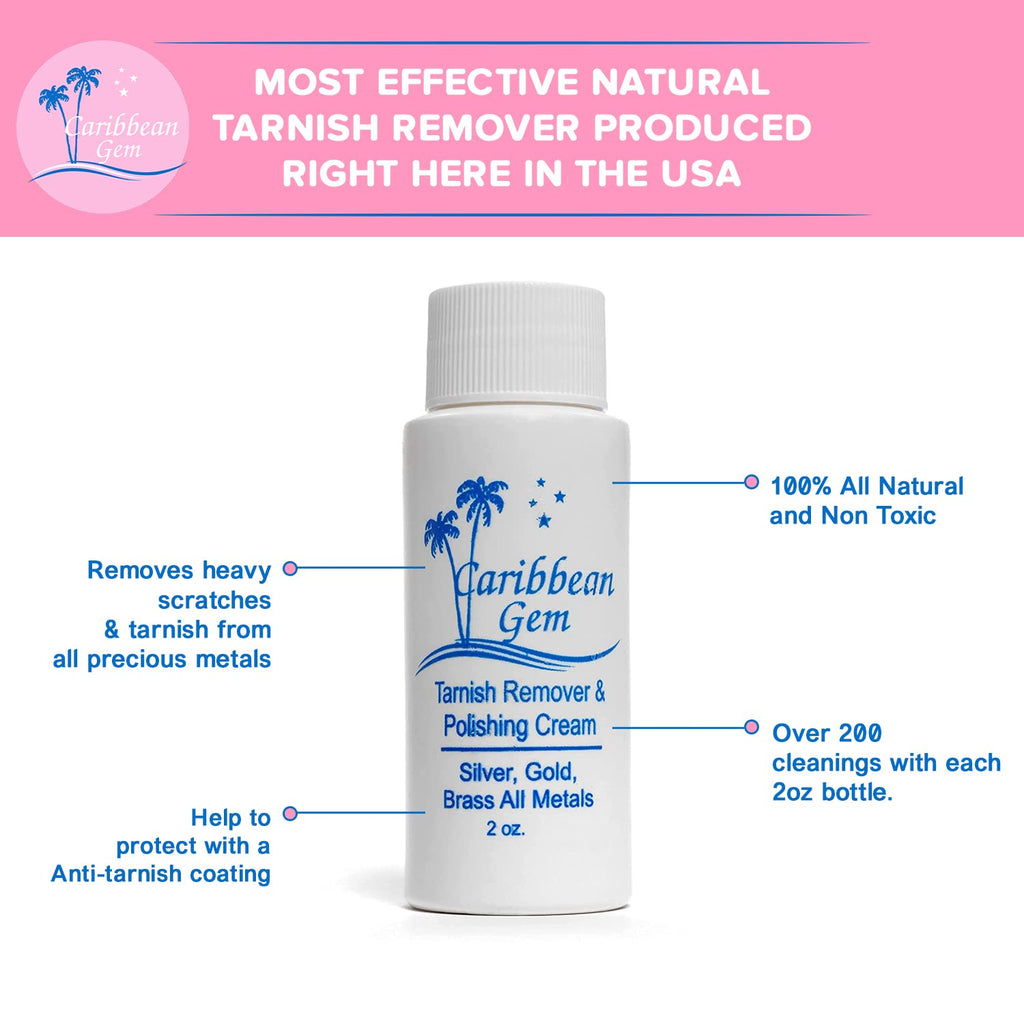 USA Polishing Cream | Safely Tarnish Remover Polishing Cream From Gold, Silver, and Platinum | 2OZ Bottle | With Polishing Cleaning Cloth | 1 Pack