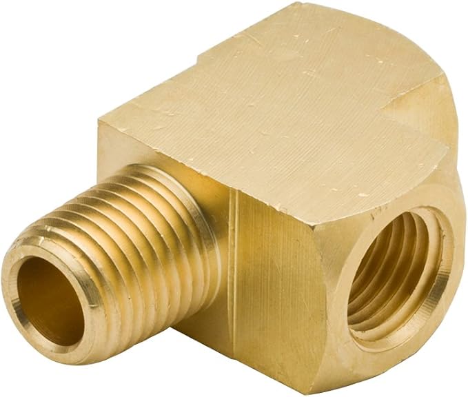 Legines Brass Street Tee 1/8" NPT Female x 1/8" NPT Male x 1/8" NPT Female Pipe Fitting, Barstock Male Run Tee, Oil Pressure T fitting Splitter (Pack of 2)