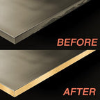 GSCIT Club Gold Edge Banding, 1 1/2 Inch x 50ft Aluminum Brushed Edge Banding PVC Edge Trim for Cabinet Repair Furniture