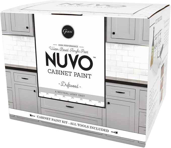 Nuvo Driftwood Cabinet Makeover Kit - Easy DIY 7-Piece Set, Light Neutral Grey, Long-Lasting Finish