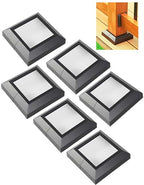 6PCS 3"x 3" Split Deck Post Base Cover, Aluminum Split Type Post Skirt Guardrail Bottom Cover for Railings, Stairs, Patios, Porches, Split Deck Base Bracket Covers(Black)