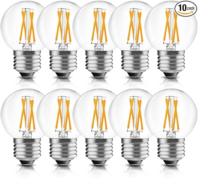 BRIMAX 10 Pack G16.5 Light Bulbs Dimmable,6W Equal 60 Watt 600lm, E26 Small Globe LED Bulbs,2700K Warm White,AC120V,Flicker Free for Ceiling Fans Chandelier