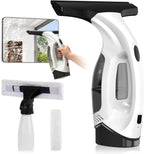 Window Vacuum Squeegee Cordless, 2000Pa Electric Window Cleaner Tool with 2200mAh & 150ml Water Collection Tank, Window Cleaning Kit Shower Squeegee for Glass Doors, Windows, Mirrors, Car (White)