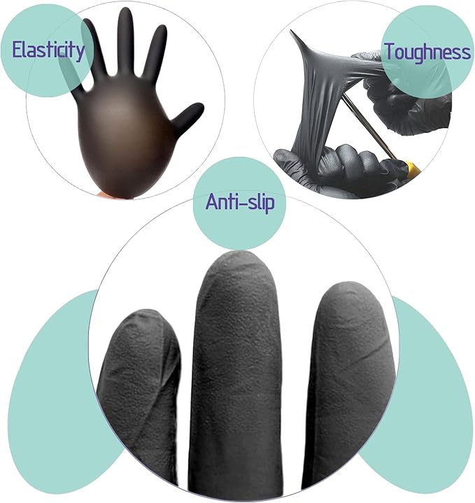 Nitrile Food Safe Disposable Medical Gloves Latex Free Powder Free for Food Prep Cooking Cleaning Exam 3mil