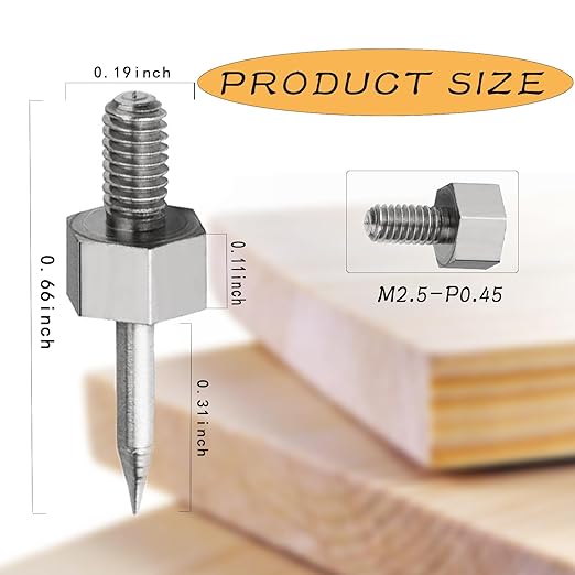 Thread Moisture Meter PIN3 Replacement Pins,for General Tools MMD4E, RHMG650 and RHMG700DL Moisture Meter Accesorries (4 Pieces)