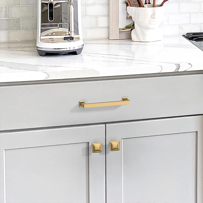 10 Pack Champagne Bronze Cabinet Knobs Kitchen Cabinet Pulls Champagne Hardware for Cabinets Cupboard Drawer