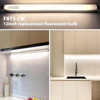 8 Pack F8T5/CW Fluorescent Bulbs, T5 12 inch 8 Watts Under Cabinet Light Bulb Cool White, G5 Mini Bi 420 Lumen