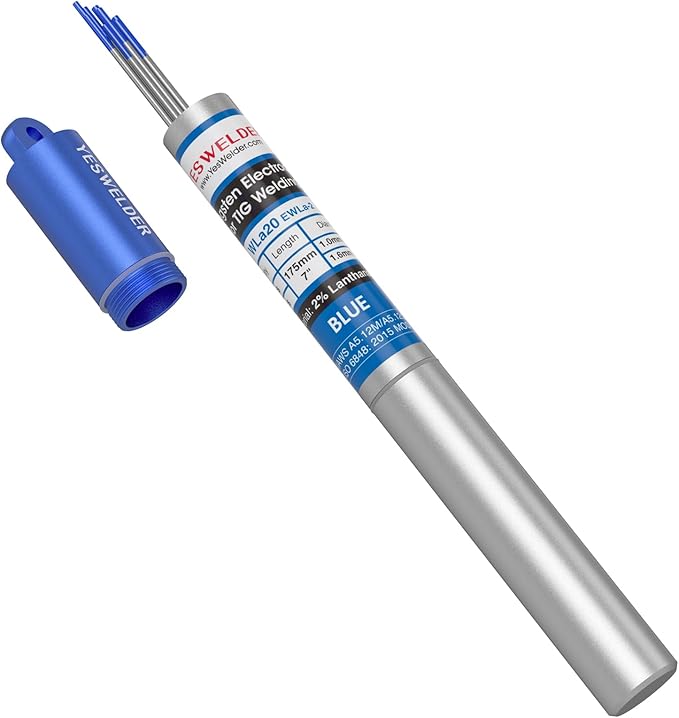 YESWELDER TIG Welding Tungsten Electrode 2% Lanthanated 5pk .040" & 5pk 1/16" by 7" Assorted-size (Blue, WL20/EWLa-2)