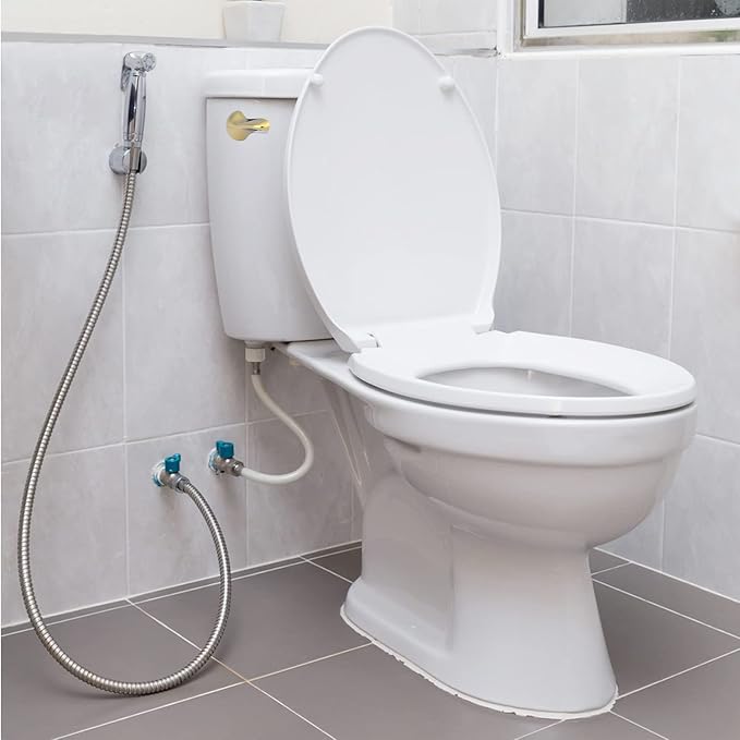 iFealClear 2 Pack Polished Gold Universal Toilet Tank Flush Lever Replacement, Brass Side/Angle Mount Toilet Handle Fits Most Toilets