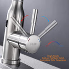 Touchless Kitchen Faucet,KEER Smart Motion Sensor Hands Free Single Handle Spring Kitchen Sink Faucet with Pull Down Sprayer,Brushed Nickel