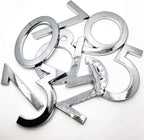 Diggoo 10 Pack Mailbox Numbers 0-9, 2.76 Inch High, Door Address Numbers Stickers for Apartment, House, Room, Office, Cars, Trucks, Silver Plating Process Number Sign
