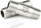 TAISHER 2PCS Stainless Steel Pipe Fittings, 1/2" NPT Male x 1/2" NPT Male Threaded, 2" Length Thickened Nipple Cast Pipe