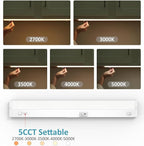 LED Under Cabinet Lighting Motion Sensored Hardwired with Built-in Dimmer, 24 Inch 12W Dimmable 5 Color 2700/3000/3500/4000/5000K, Linkable Eyes Care for Kitchen, Counter, ETL Listed, White