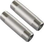 Beduan Stainless Steel Pipe Fittings, 3/4" NPT x 3/4" NPT Male Threaded, 4" Length Nipple Cast Pipe (Pack of 2)