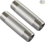 Beduan Stainless Steel Pipe Fitting, 1 NPT x 1 NPT Male Threaded 4" Length Nipple Cast Pipe(Pack of 2)