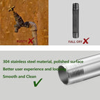 GeilSpace 3/4" x 14" Stainless Steel Pipe, 304 Pipe Nipple Fits Standard 3/4 Inch Threaded Pipes and Fittings, DIY Industrial Metal tube (2 PCS)