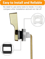 Toilet Handle Replacement Kit, 702 Universal Toilet Flush Handle, Zinc Alloy Toilet Tank Trip Lever with H2 Brass Arm Front-Mount Compatible with American Standard, Mansfield Toilet, Gold
