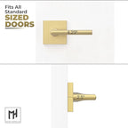 Mega Handles Prime Dummy Lever, Door Handle for Closet or French Doors, Single Side Door Levers, Non-Turning, Fits All Standard Door Sizes, Exposed Screws Included - Satin Brass (1 Pack) 4,29"