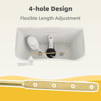 iFealClear 2 Pack Metal Toilet Tank Flush Lever Replacement, Universal Front Mount Handle Toilet Tank Trip Lever with 2 Pieces Stainless Steel Flapper Chains, Easy Install, Solid Brass, White