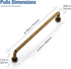 JOY DECOR Cabinet Pulls – 6-1/4 Inch Hole Center, Antique Brass, 30 Pack, Zinc Alloy Cabinet Handles for Drawers & Cupboard – Vintage Style Hardware for Kitchen, Bathroom, Dresser, Furniture Makeover