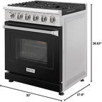 30 inch Freestanding Natural Gas Range or Liquid Propane Gas Range with 5 Burners, Large Capacity 24 inch Top Control Built-In Dishwasher with Third Rack, in Stainless Steel (Black)