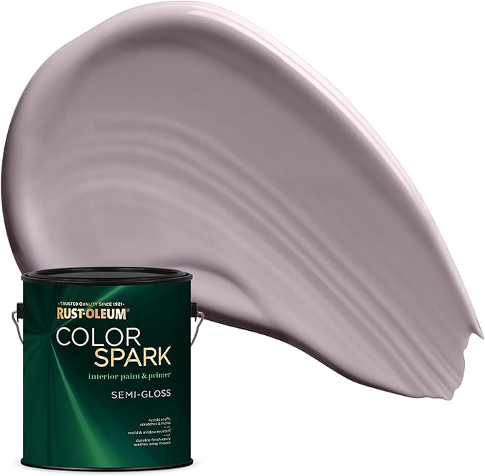 Rust-Oleum Color Spark Interior Paint and Primer in One, Semi-Gloss, Smokey Amethyst, 1 Gallon
