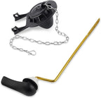 iFealClear Universal Toilet Handle Replacement Kit Side Mount with 2-Inch Rubber Toilet Flapper, Toilet Tank Parts Compatible with Kohler, American Standard, TOTO, Mansfield, Angle Mount-Matte Black