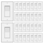 ThunderWay Single Pole Decorator Wall Light Switch with Wall Plate, 15A 120V/277V, On/Off Paddle Switch, Residential Grade - UL Listed, White (30)